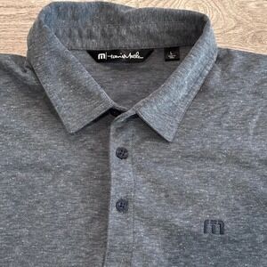 Travis Mathew Polo Shirt Mens Large Gray Heathered Golf Preppy Casual Active